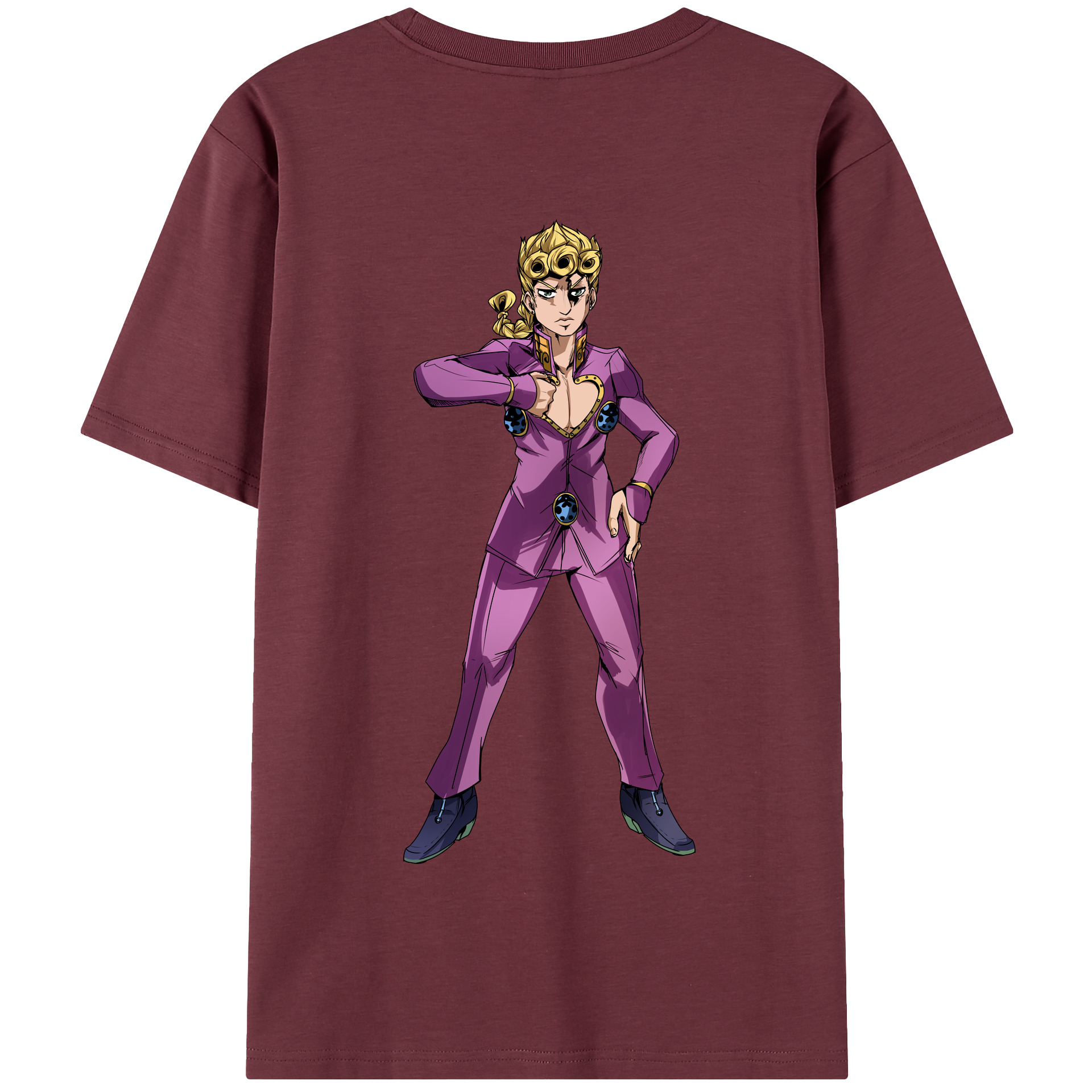 （画像用） ジョジョの奇妙な冒険 ジョルノ?ジョバァーナ JoJo's Bizarre Adventure Giorno Giovanna 綿100％半袖Tシャツ（背面プリント）